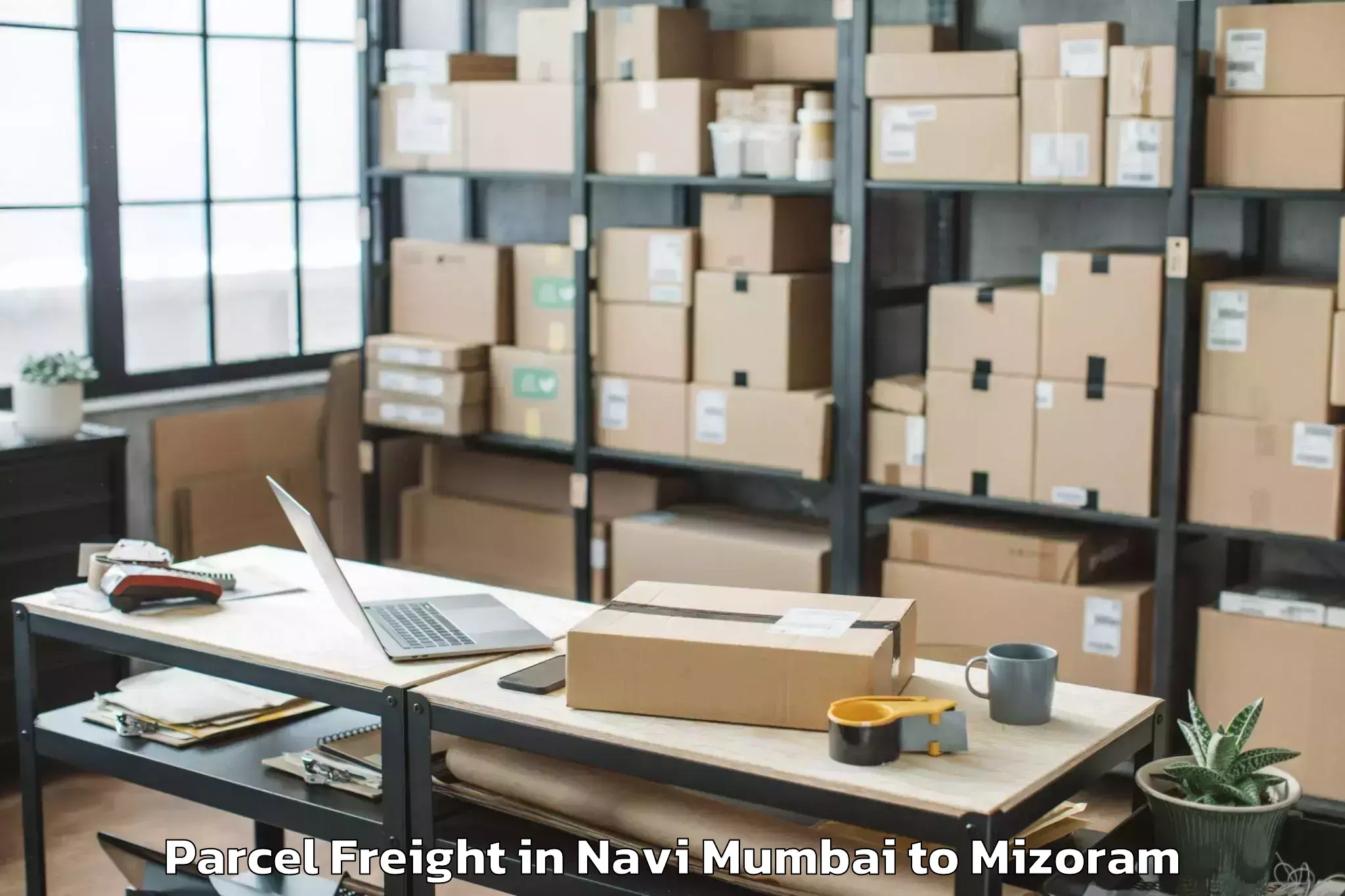 Easy Navi Mumbai to Khawzawl Parcel Freight Booking